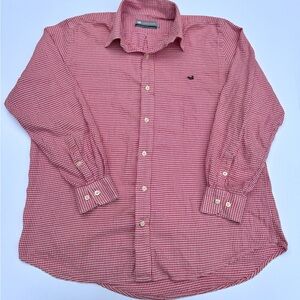 Southern Marsh Men’s Mackenzie Red Houndstooth with Black Duck Dress Shirt Small